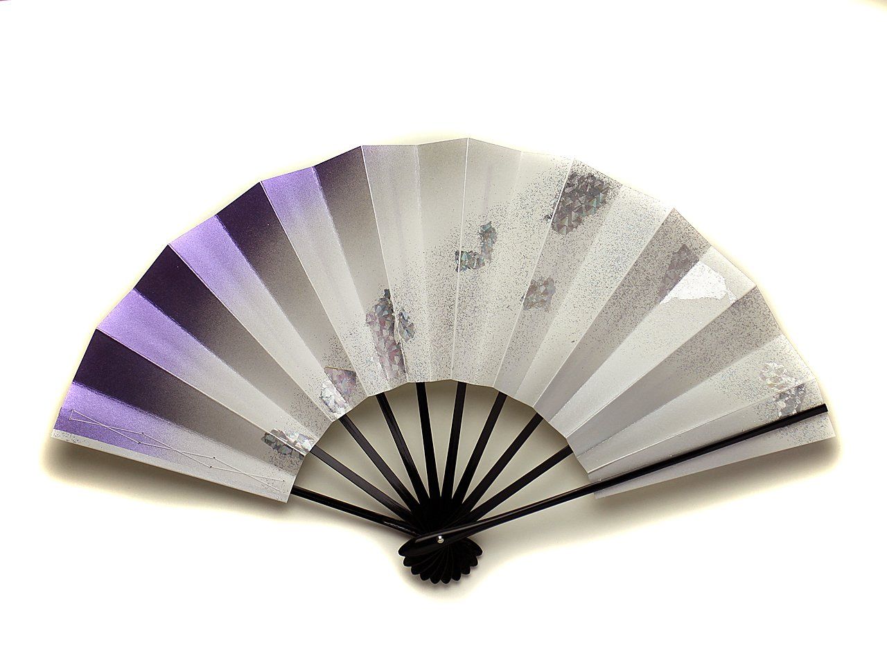 京扇子 舞扇 天の川 日本製 紫 9寸5分 京都 黒塗骨 両面 踊り用 日本舞踊 舞扇子 箱入