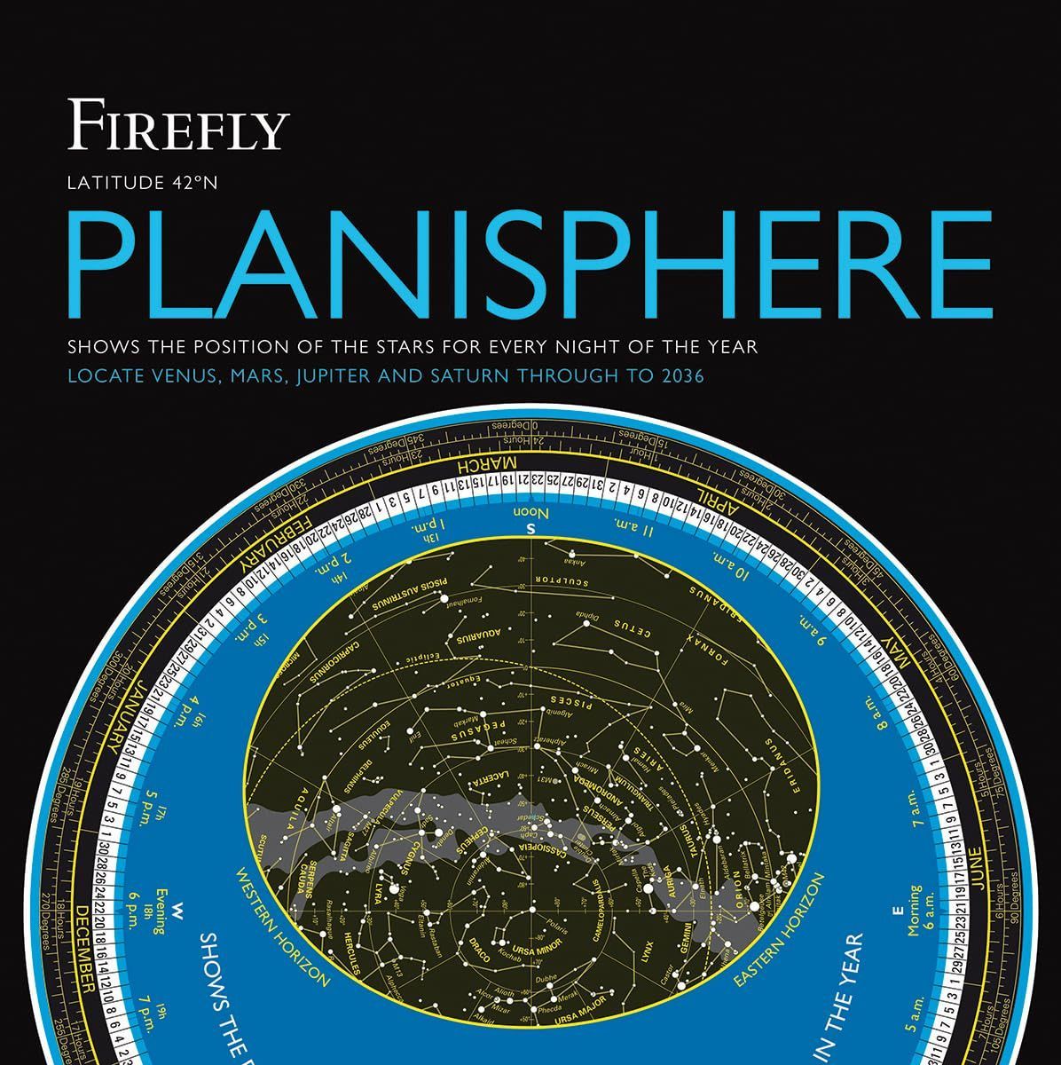 Firefly Planisphere:Latitude 42 Degrees North