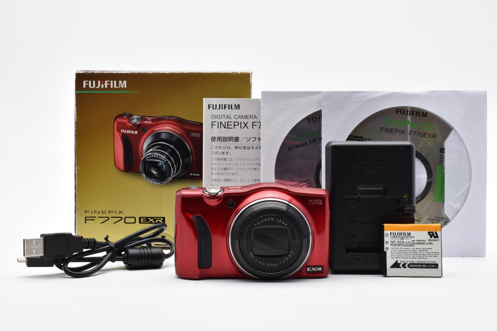 ★極上品★ 富士フイルム FUJIFILM FinePix F770EXR レッド コンパクトデジカメ 箱付き #0858A