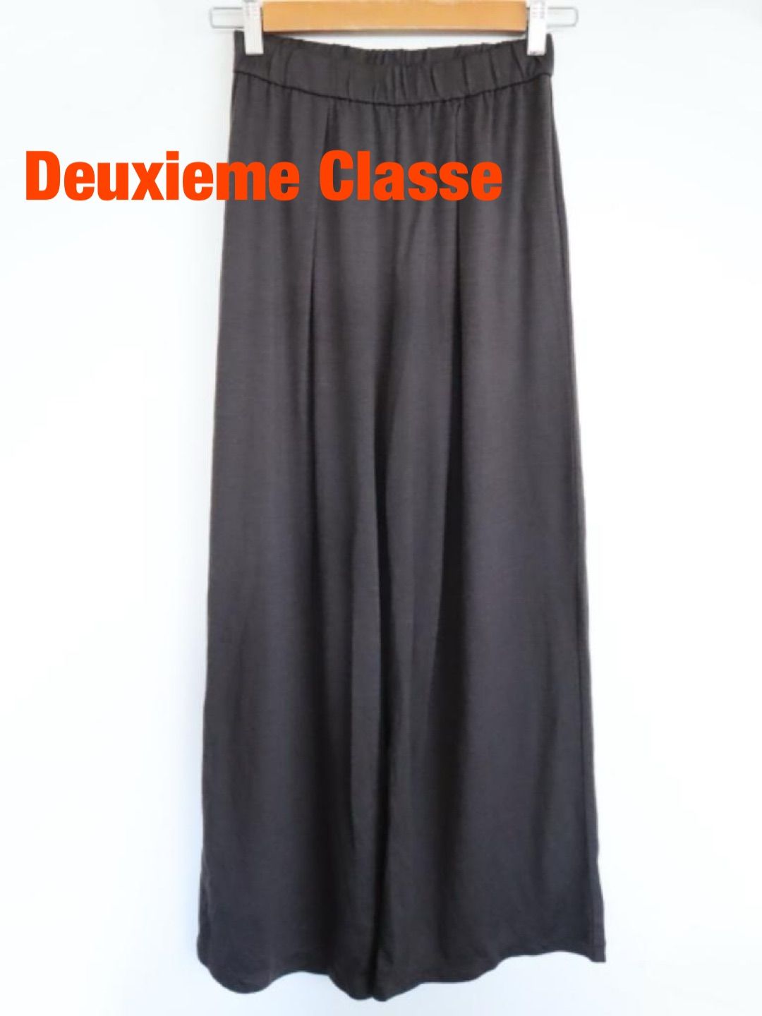 【2024年製】Deuxieme Classe ミューズ ドゥージィエムクラス取扱い Prime Wool Jersey パンツ 2024年製 日本製 Sサイズ 36 こげ茶 ウール100% シンプル 送料込み 6468326