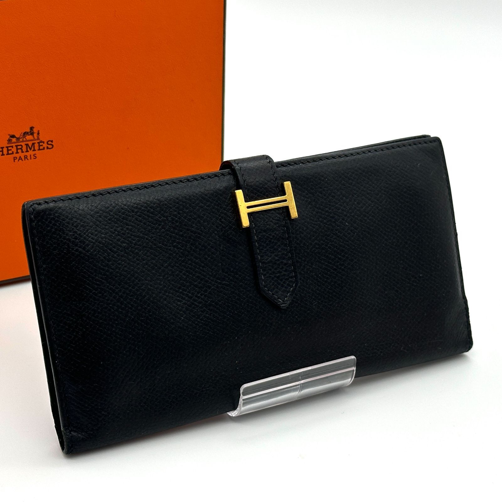 【極美品】HERMES エルメス　べアンクラシック　□I刻印 長財布　黒