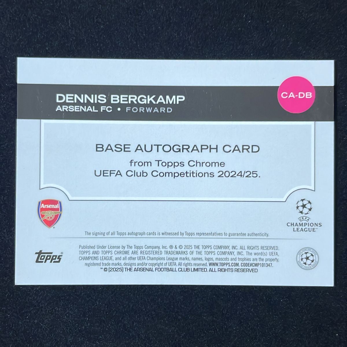 Dennis Bergkamp デニス・ベルカンプ Topps Chrome UCC 2024-25 /75