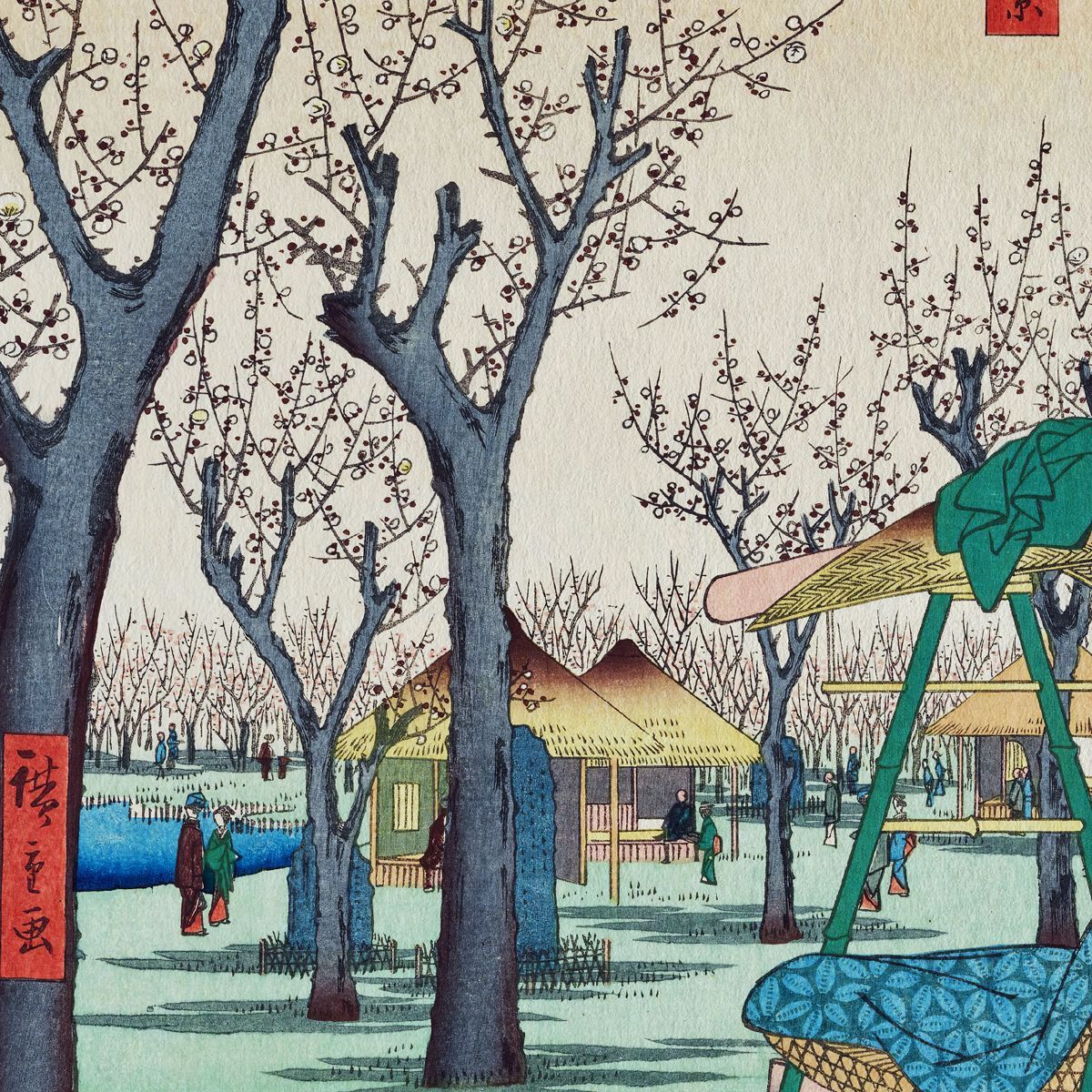 A3 ポスター】歌川広重 名所江戸百景 蒲田の梅園 浮世絵 インテリア 和 
