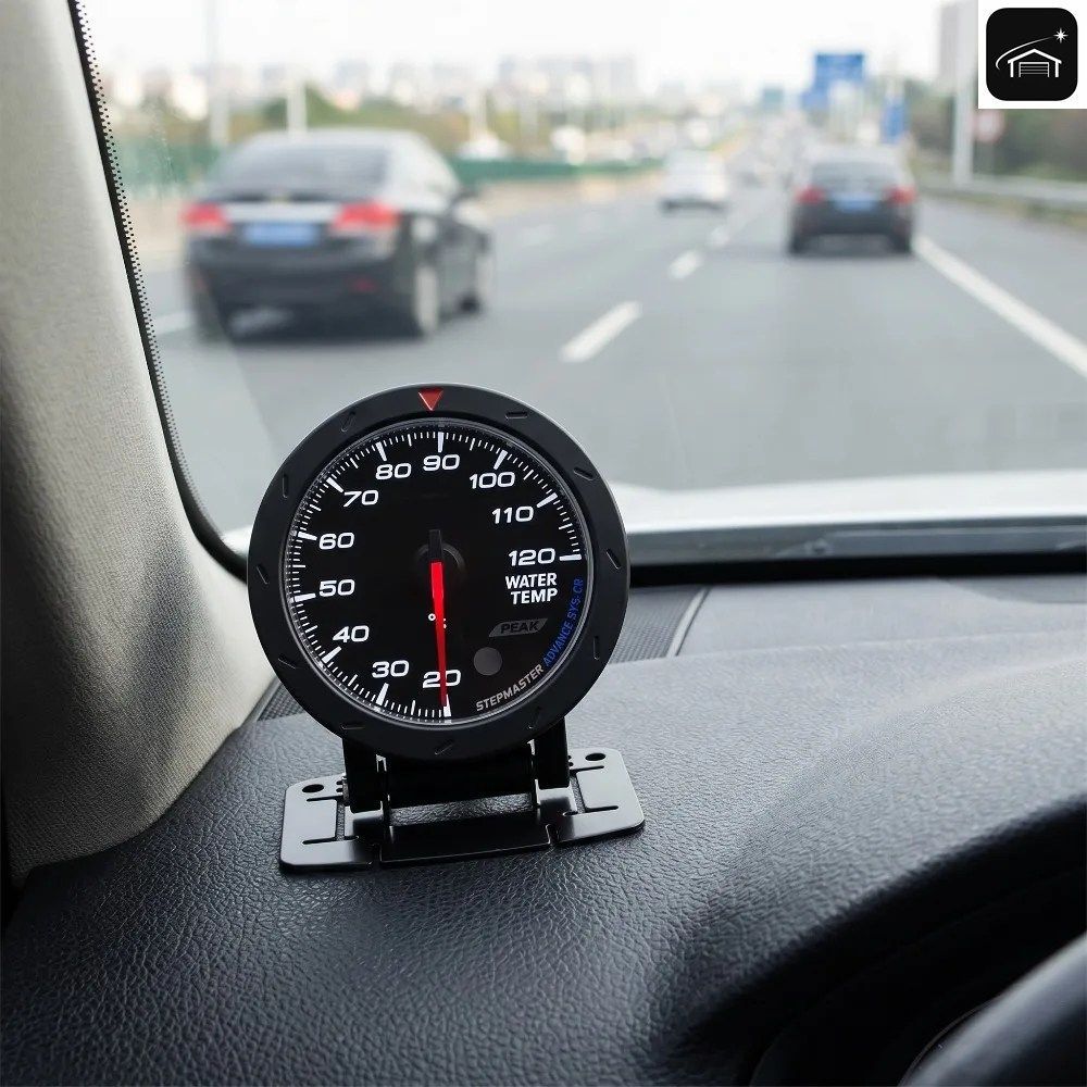 60mm 車用水温計 20～120℃ 赤白照明計 センサー付きカスタムパーツ