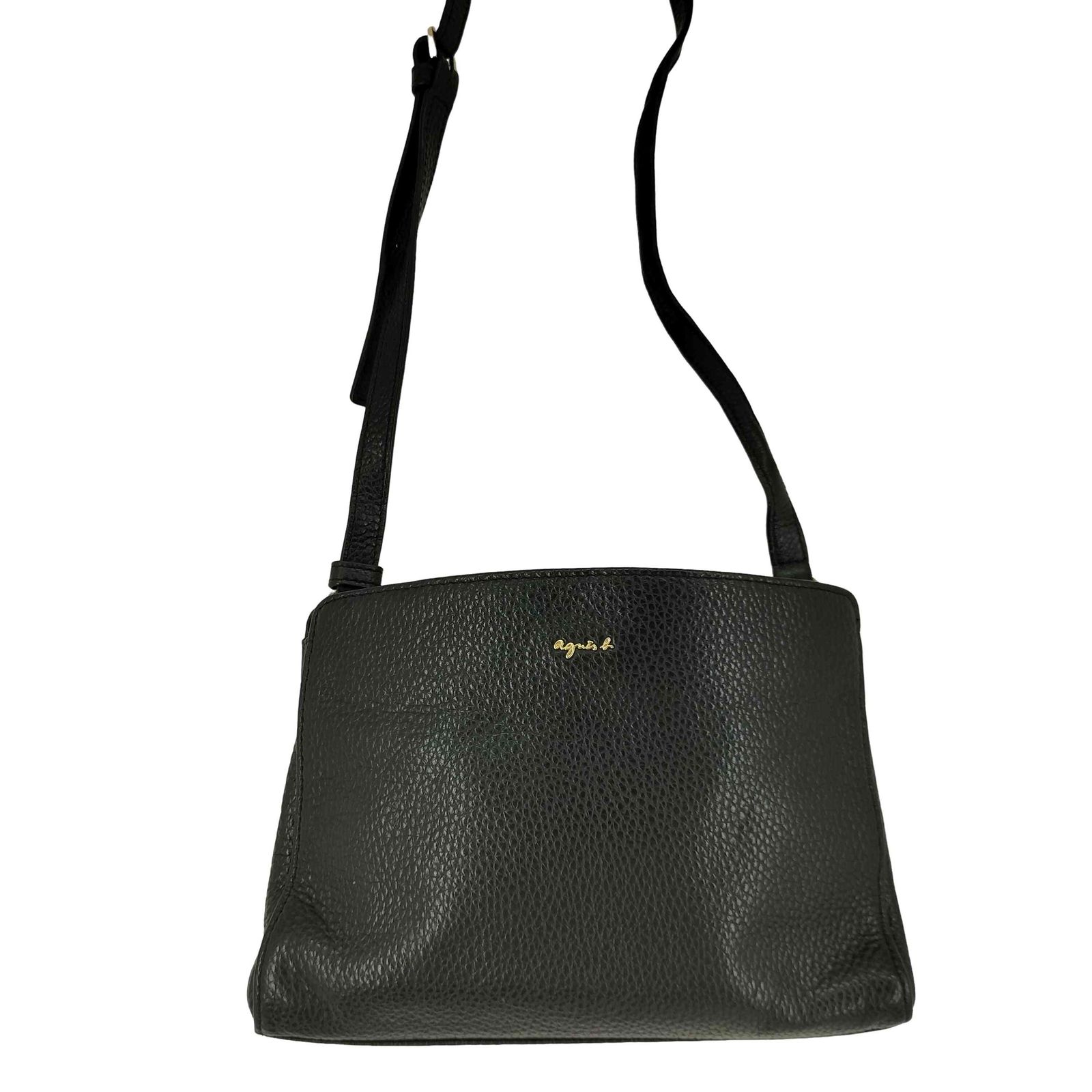 アニエスベー agnes b. ロゴデザイン レザー ショルダーバッグ 