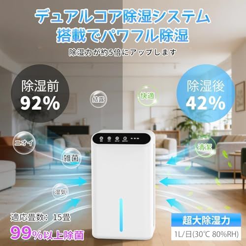 ☆新品☆【2026最新進化】除湿機 小型 除湿器【新ダブルペルチェ式で
