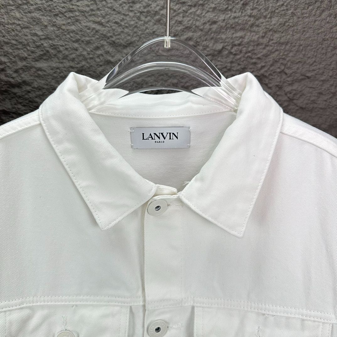 【本日限定特価】Lanvin メンズ＆レディース デニムジャケット パームツリー 刺繍 ホワイト M-2XL [本日特価|新品未使用品]