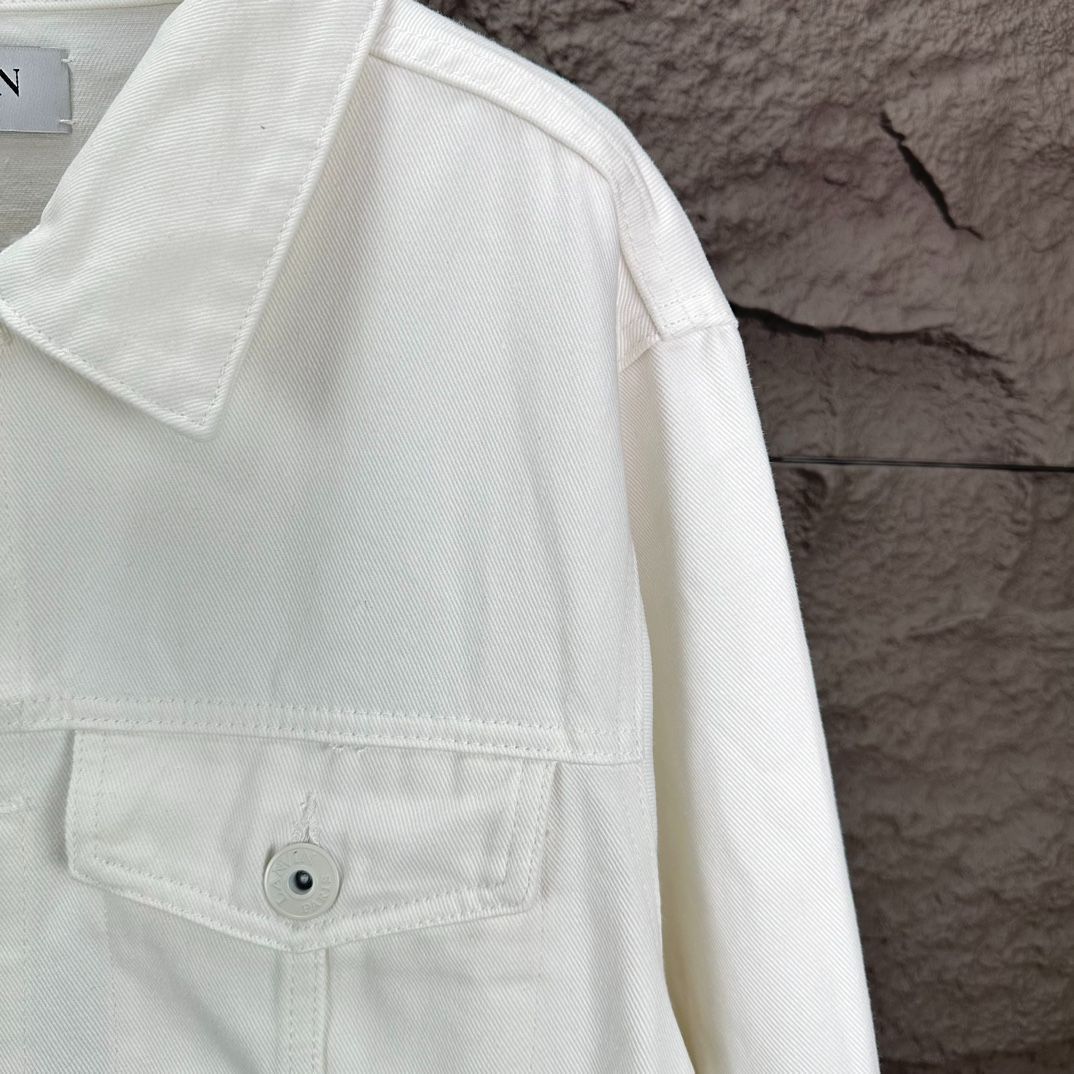 【本日限定特価】Lanvin メンズ＆レディース デニムジャケット パームツリー 刺繍 ホワイト M-2XL [本日特価|新品未使用品]