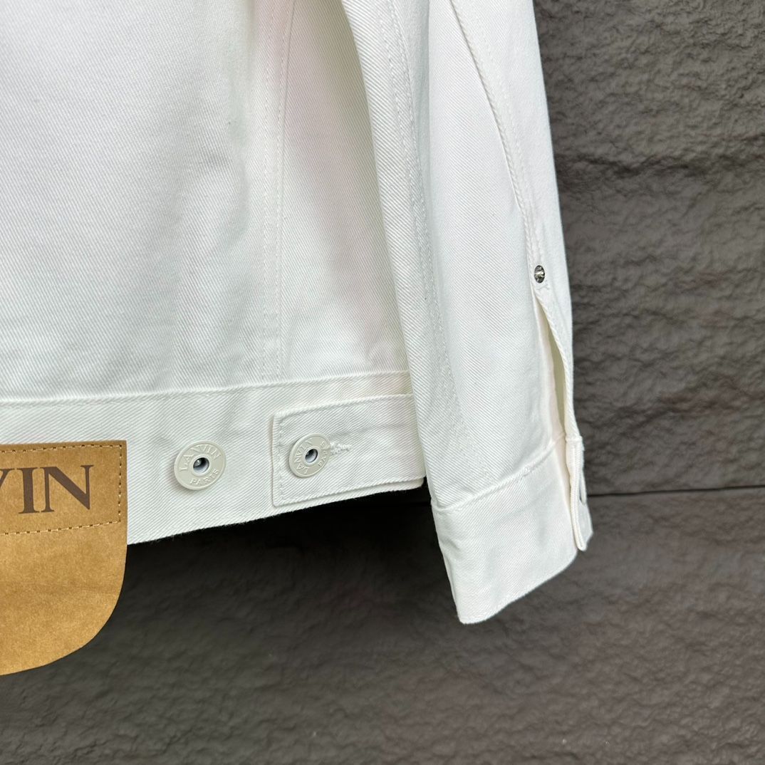 【本日限定特価】Lanvin メンズ＆レディース デニムジャケット パームツリー 刺繍 ホワイト M-2XL [本日特価|新品未使用品]