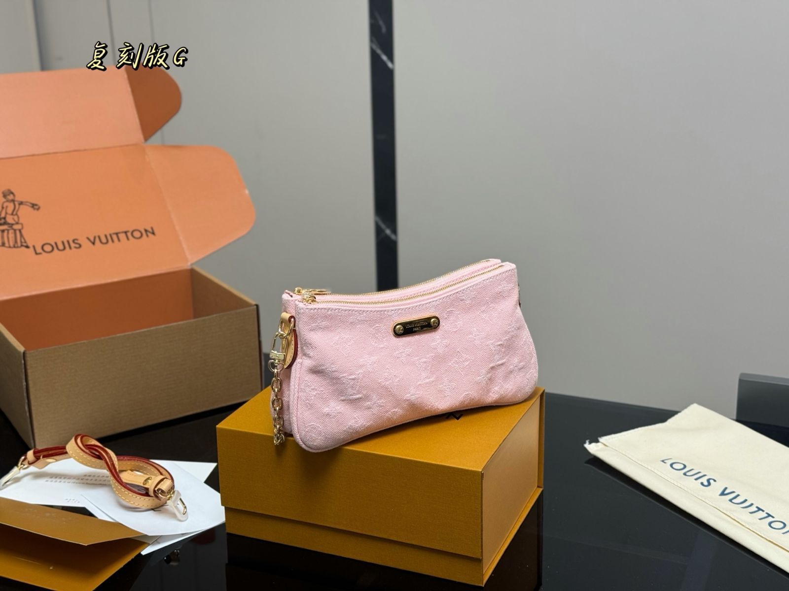【今日特価】LV New Hot Denim Mahjong Bag 25×13cm | LV デニム マホンジョンバッグ 25×13cm 新登場