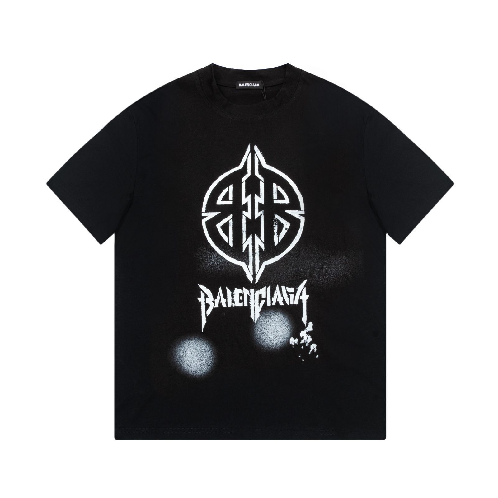 【本日限定特価】BALENCIAGA ロックデザイン クルーネックTシャツ - クラシックなブラック [本日特価|新品未使用品]