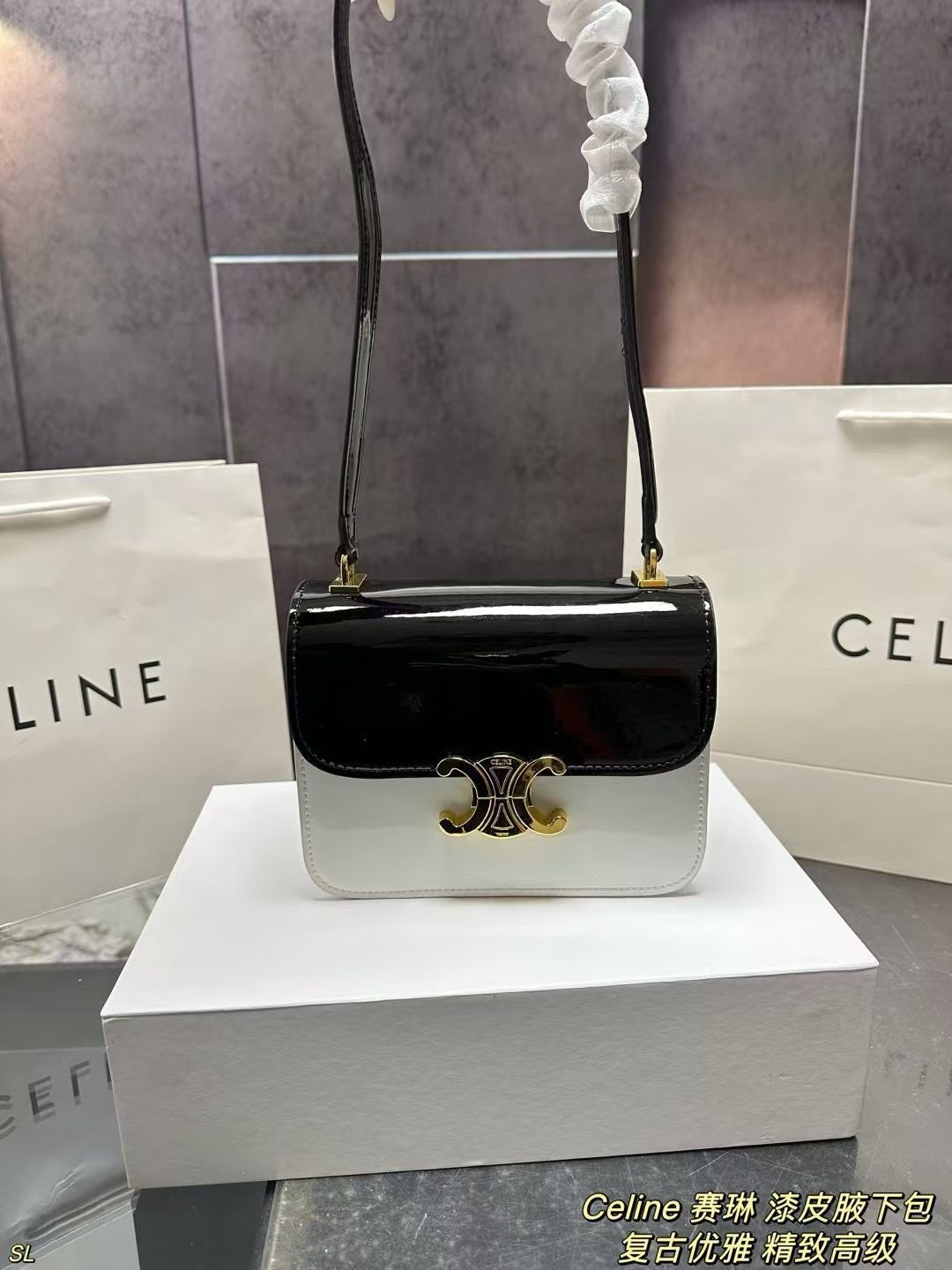 Celine セリーン ラッカー アンダーアーバッグ（ボックス付き） -WT0輸入