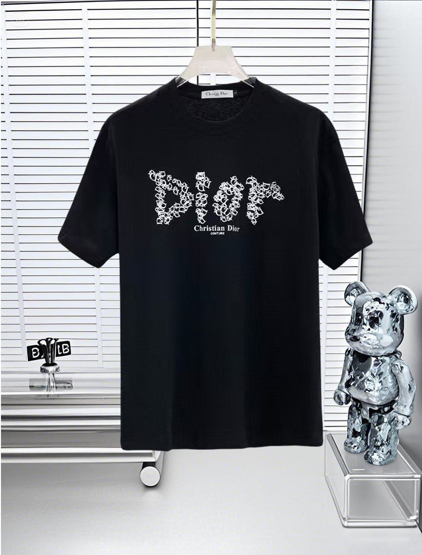 今日特価】DIOR ディオール 25SS プレミアムプリント 円領 T シャツ