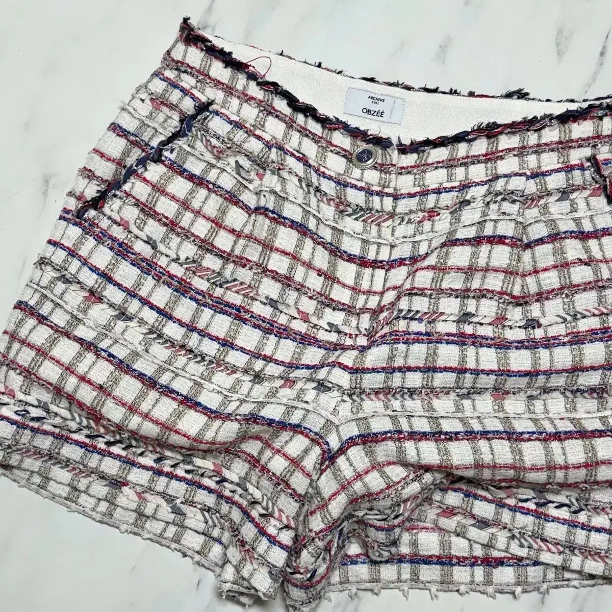 ハンサム オブジェ 21年 ツイード ショートパンツ obzee ハーフパンツ CHECK ショーツ 夏 パルサート ゲストルック オフィスルック 8,797円
