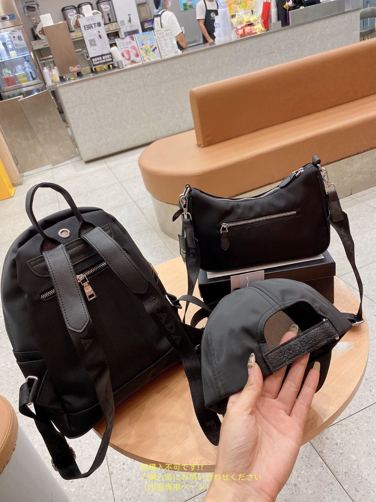大人気中 プラダ　PRADA バックパック リュック ショルダーバッグ 財布 3点セットバッグ