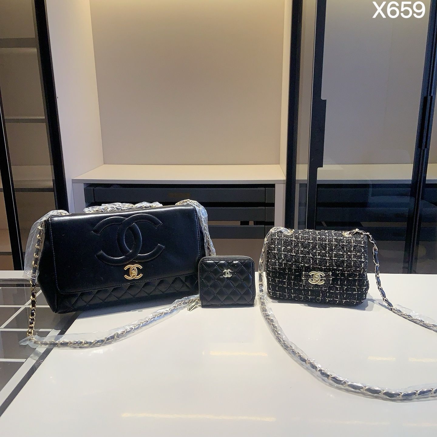 [本日特価] 全新シリーズセット X659 - シャネル チェーンバッグ + シャネル スクエアバッグ + シャネル 財布 本日限定特別割引！ [本日特価|新品未使用品]-WT0輸入