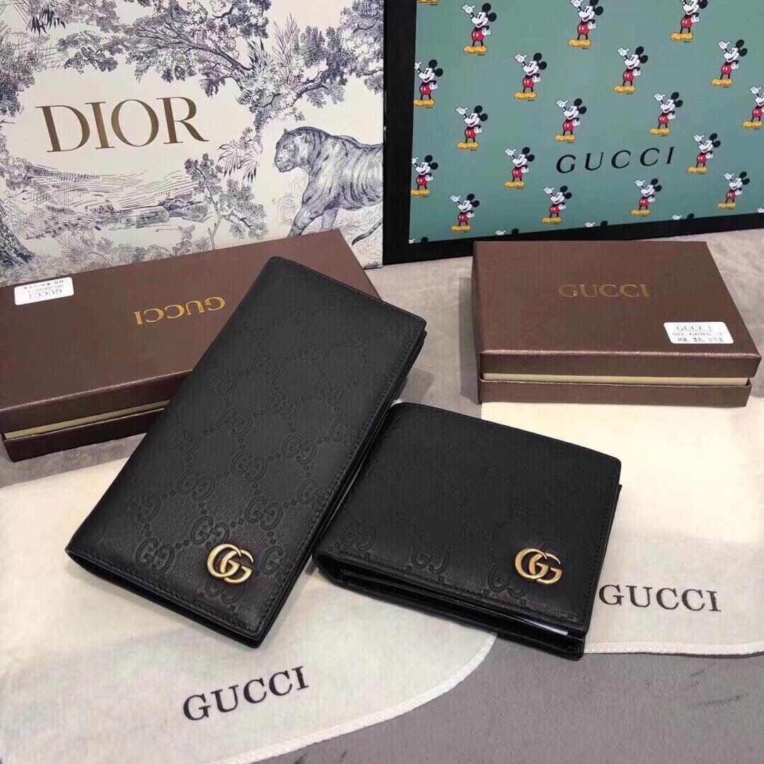 グッチ、財布、財布、男性の本革は長さ2つ折り[本日特価|新品未使用品]