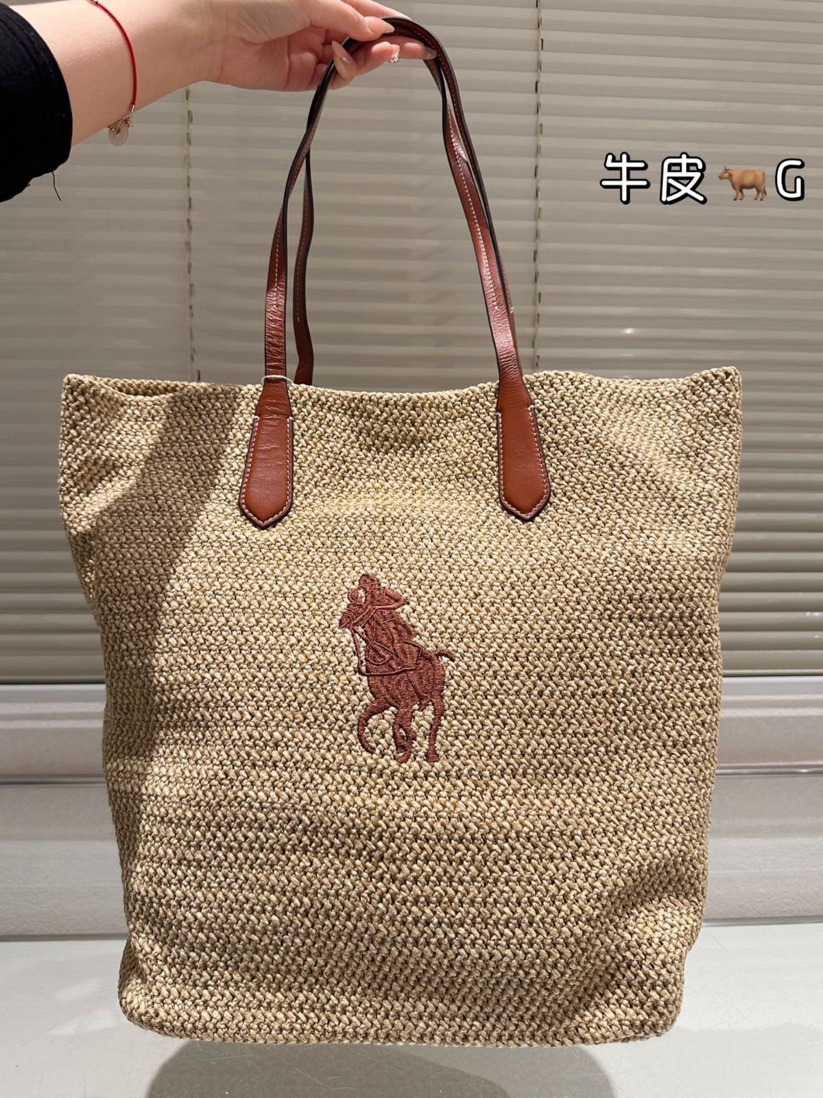 【今日特価】Polo Ralph Lauren African Raffia Tote Bag ポロ ラルフ ローレン アフリカ ラフィア トート バッグ-WTO輸入