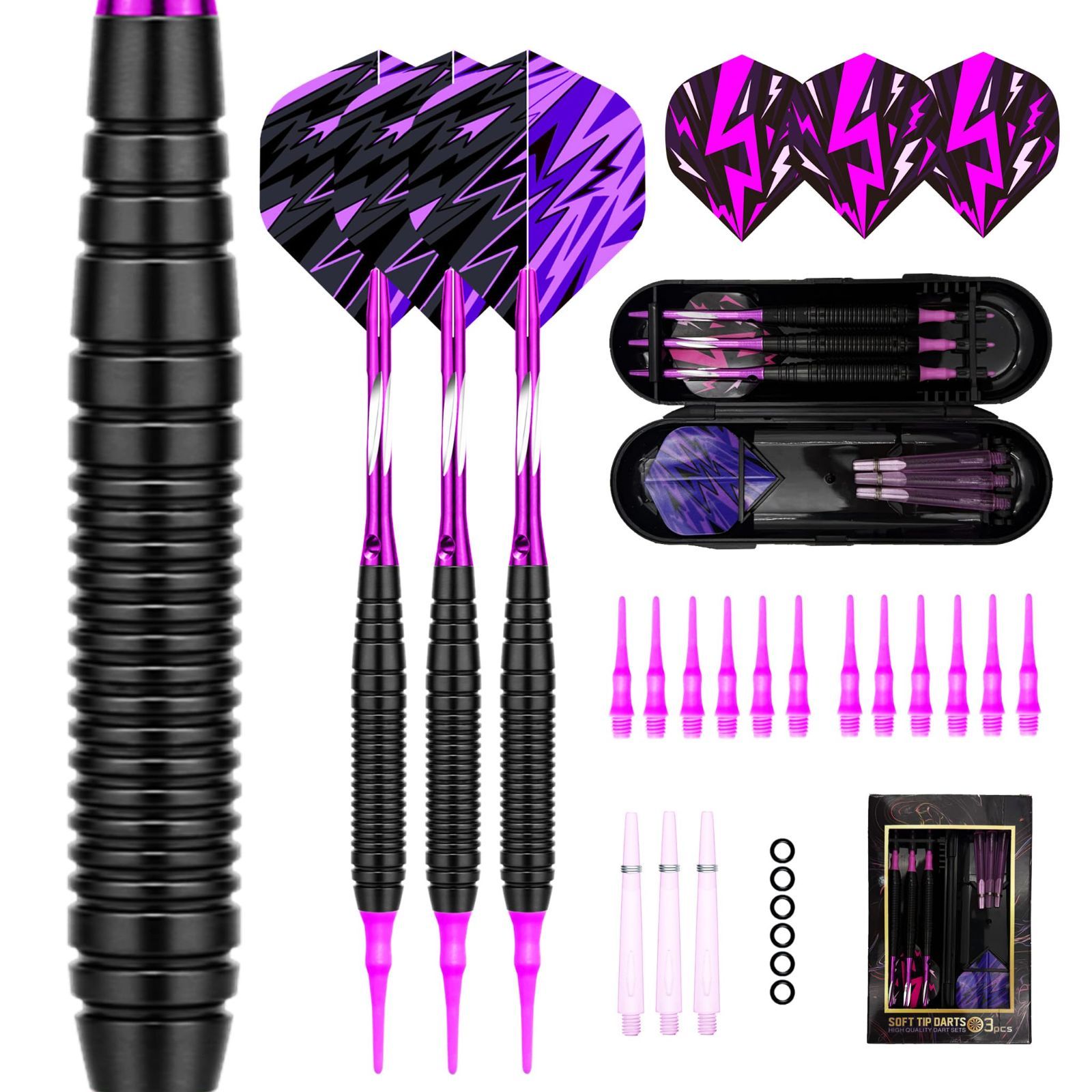 マイダーツ セット ソフトダーツ 19g 3本セット 初心者向け Oリング
