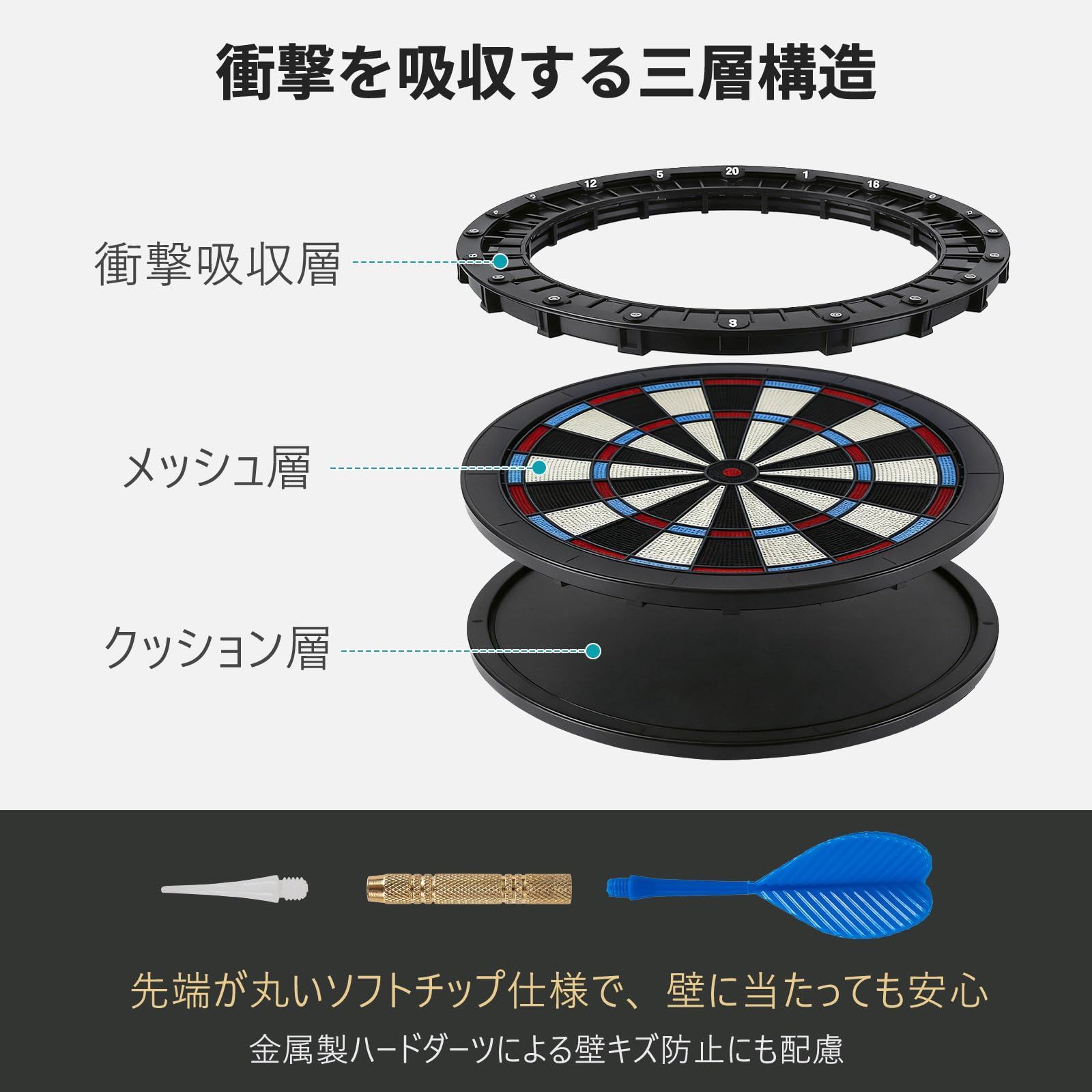 ダーツボード セット 突っ張り式ダーツスタンド スタンド付き 賃貸OK