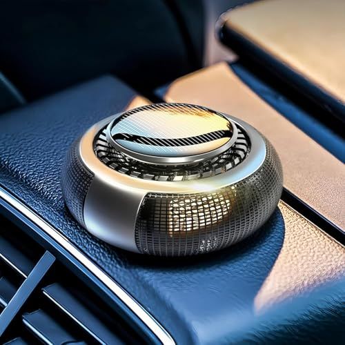 N★【2026新型拡散孔・耐久性進化】FLIRVA 車用芳香剤 高級カー用品 アルミ合金製 ソーラー回転式 静音 フランス産天然香料 エッセンシャルオイル2本付き F22 カーフレグランス Car Freshener 01 e1ab9f7d