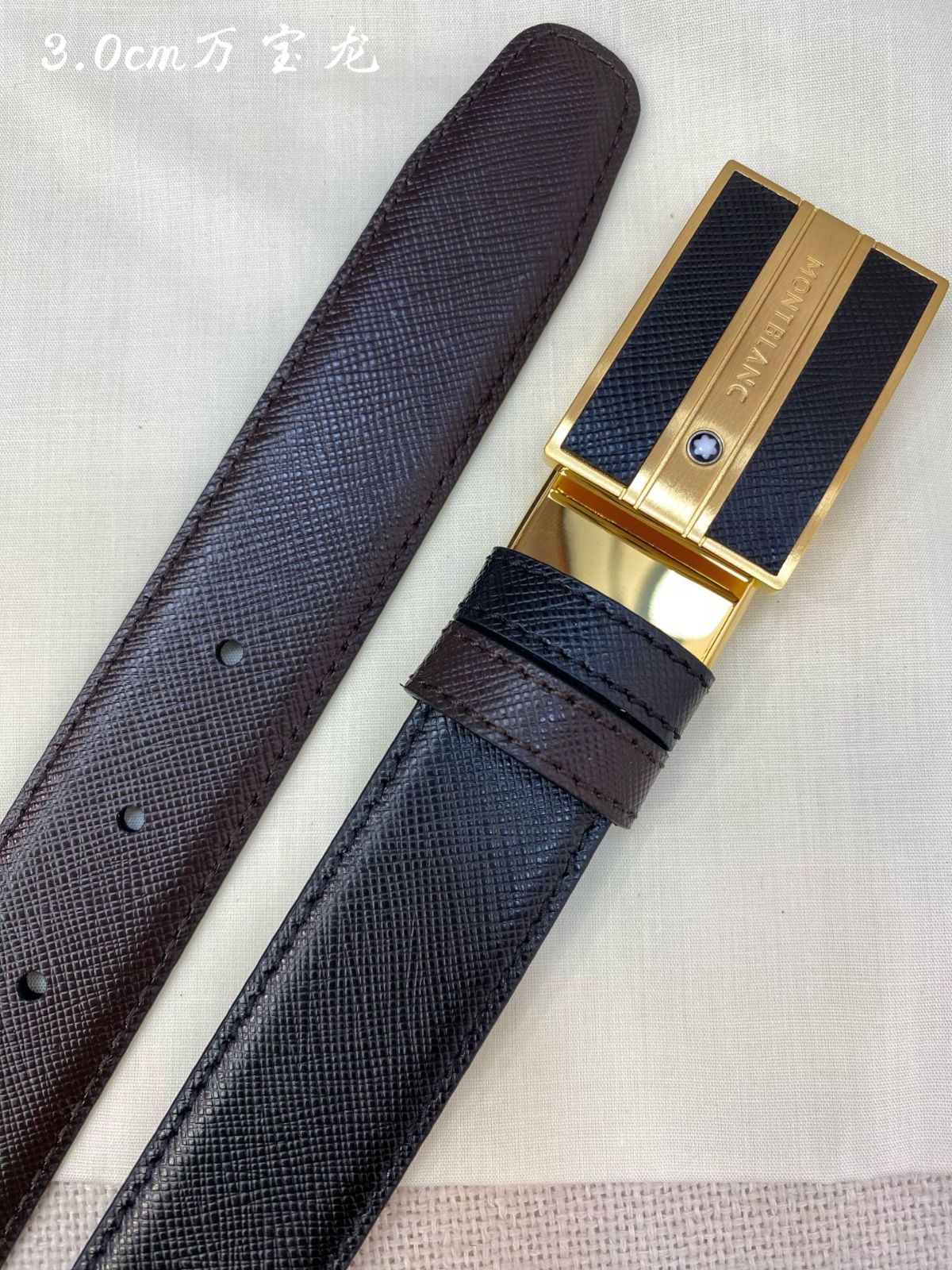 【今日特価】Montblanc ビジネス & レジャー バックル付きベルト-3