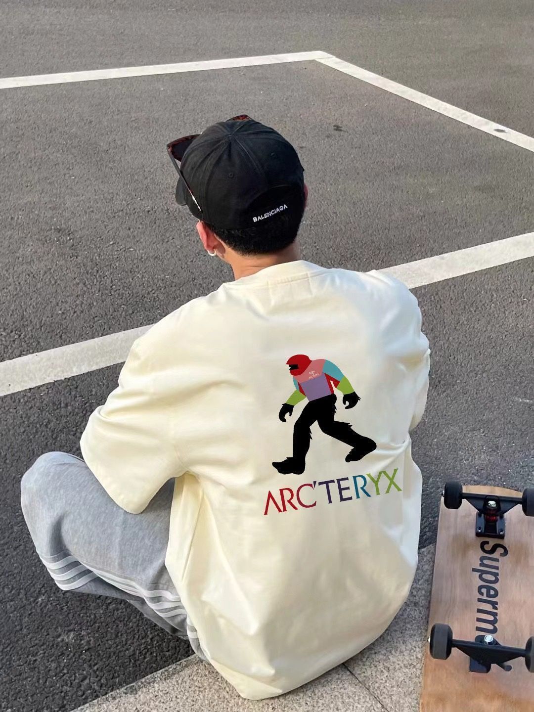 ARC\'TERYX(アークタリクス) 最新モデルのビッグフット アルファベットカラーロゴ 男女兼用カップル向けショートスリーブ T シャツ