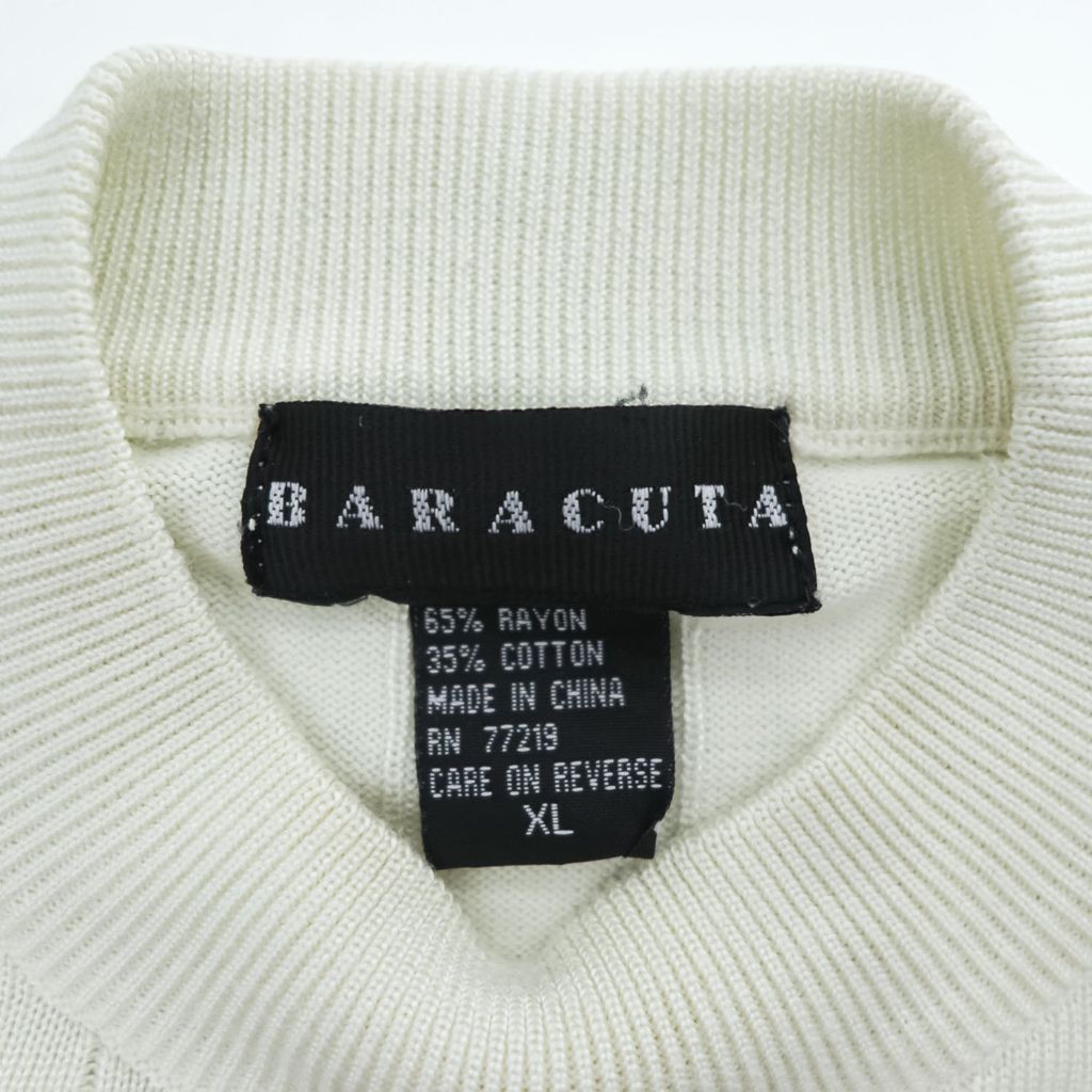 BARACUTA 90年代 ヴィンテージ 半袖 モックネック ニット セーター XL