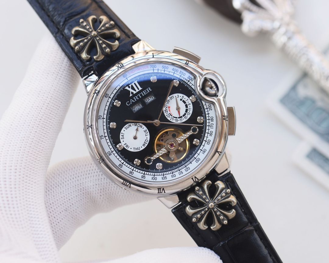 CARTIER カルティエ メンズ腕時計 44mm｜自動巻き機械式×2WAYベルト｜強化ミネラルガラス/実物撮影新品未使用