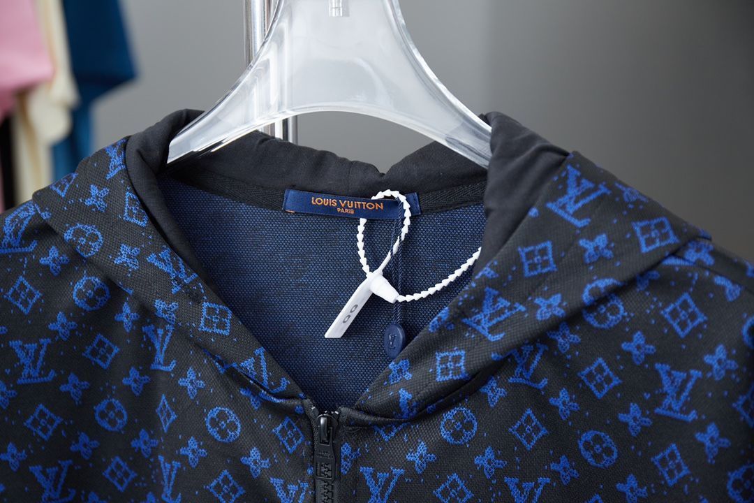 【本日限定特価】Louis Vuitton 2024FW メンズ＆レディース フーディー モノグラムジャカード ネイビー S-XL [本日特価|新品未使用品]