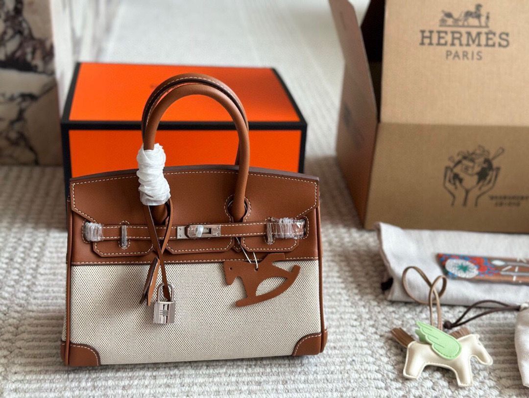 今日特価】Herm?s Birkin 25 Canvas Bag・エルメス バーキン 25