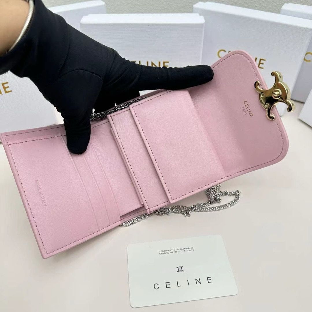 本日限定】?Celine トリオンフ チェーンウォレット 10783 ? 高級本革
