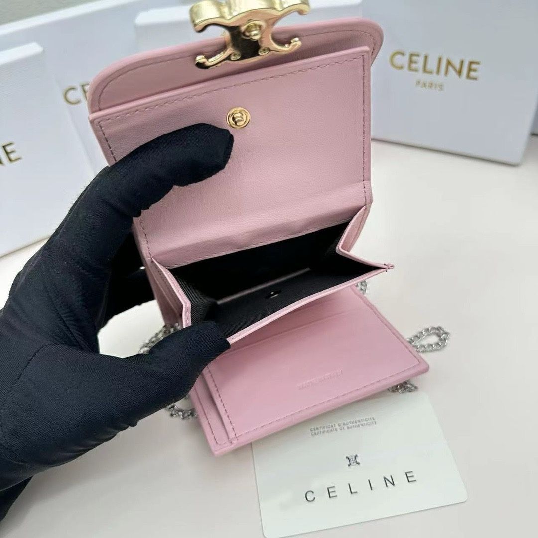 本日限定】?Celine トリオンフ チェーンウォレット 10783 ? 高級本革
