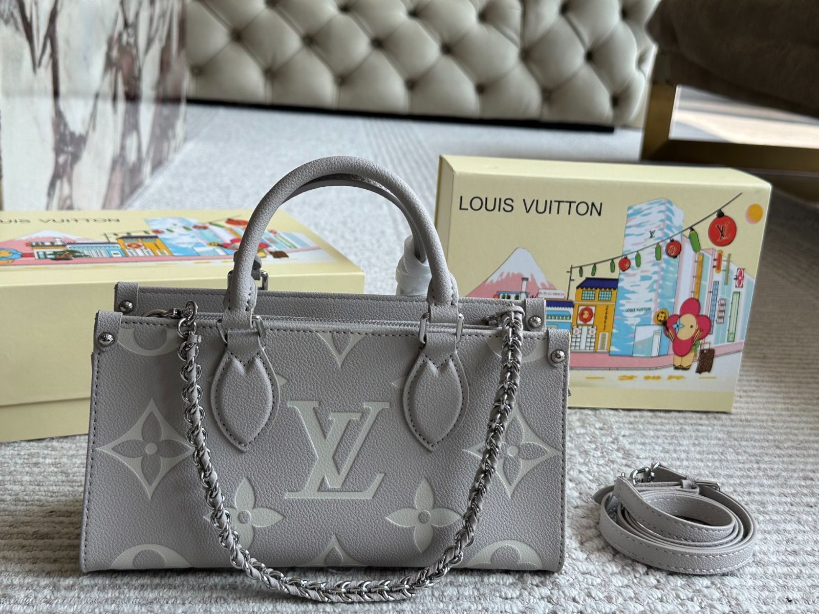 【今日特価】Luxury Foldable Gift Box Edition Lv Onthego Original（ラグジュアリー フォードラブル ギフトボックス エディション ルイ ヴィトン オンザゴ オリジナル）