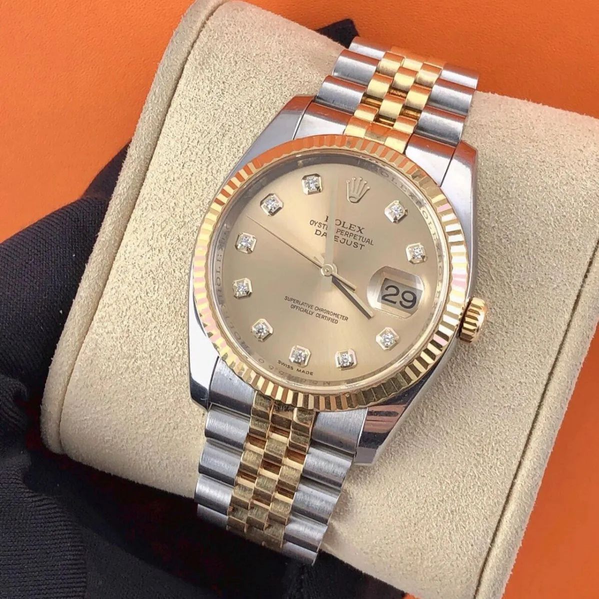 ご購入大歓迎です Rolex ロレックス ダイアリー シリーズ ウォッチ? 116233?ゴールドの文字盤 自動巻き