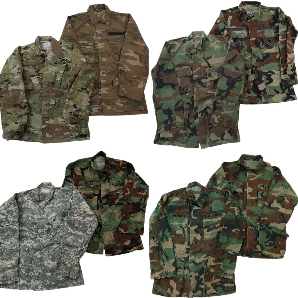 古着卸 まとめ売り ミリタリー フィールドジャケット 8枚セット ( メンズ XS ) ARMY デジカモ BDUジャケット 中古 古着 NF7181