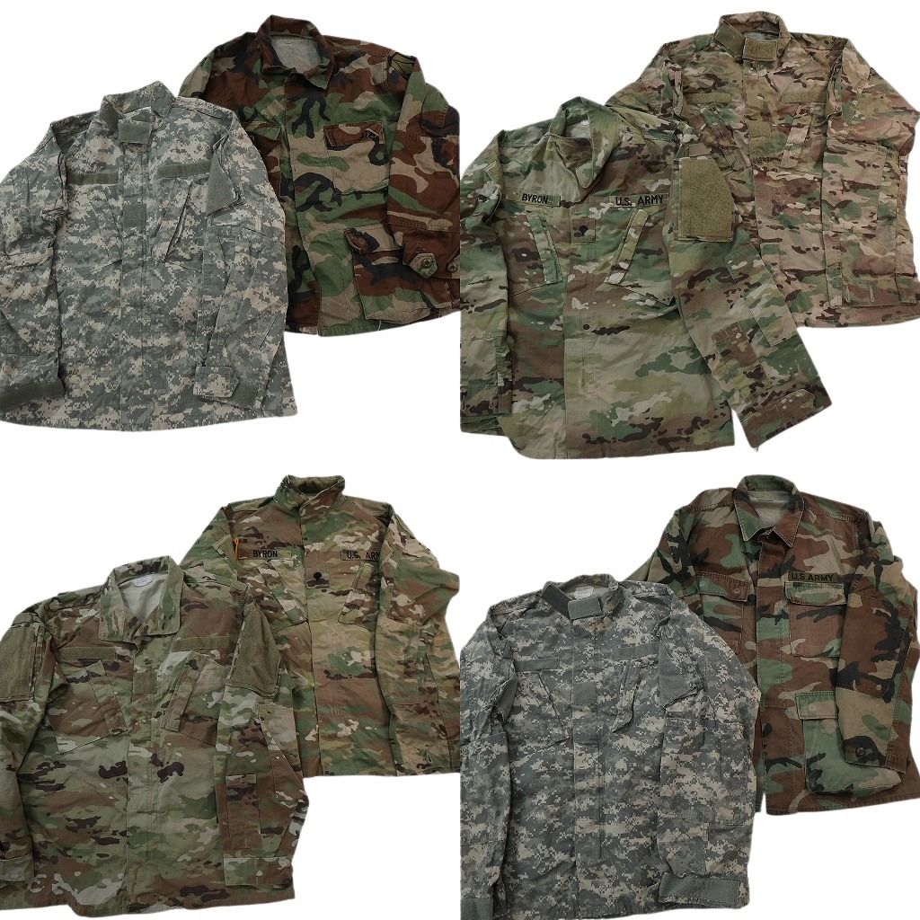 古着卸 まとめ売り ミリタリー フィールドジャケット 8枚セット ( メンズ M ) ウッドランド デジカモ マルチカム ARMY 中古 古着 NF7198
