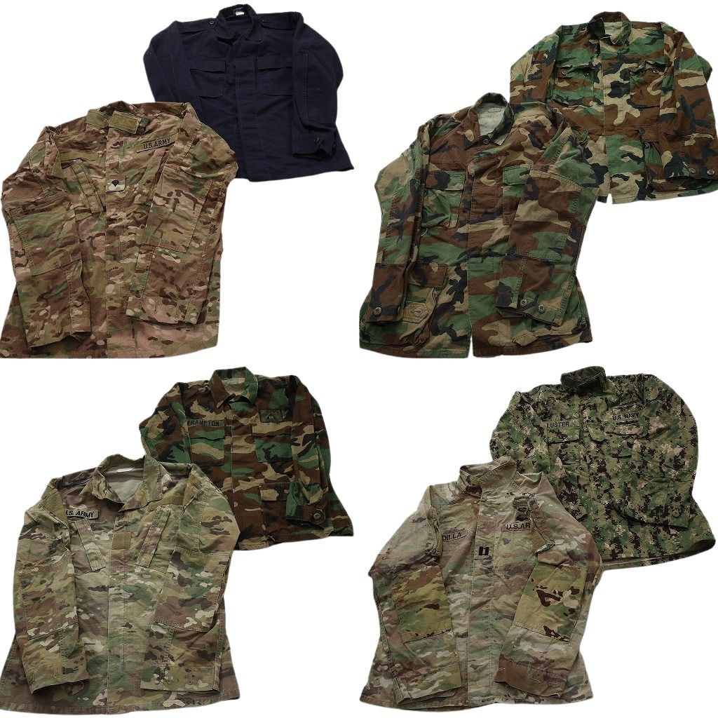 古着卸 まとめ売り ミリタリー フィールドジャケット 8枚セット ( メンズ S ) ネイビー マルチカム ARMY NAVY デジカモ 中古 古着 NF7204