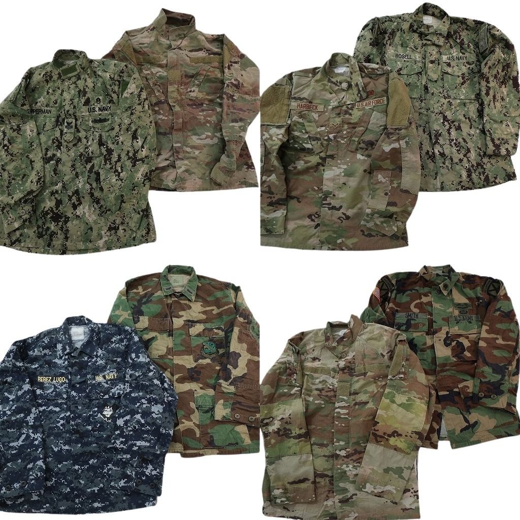 古着卸 まとめ売り ミリタリー フィールドジャケット 8枚セット ( メンズ S ) NAVY マルチカム デジカモ ブルー 中古 古着 NF7231