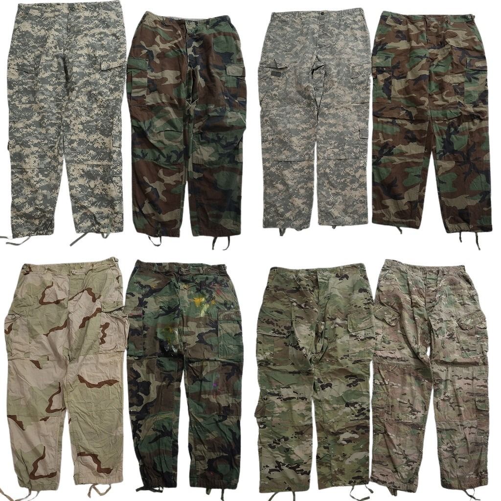 古着卸 まとめ売り ミリタリー ロングパンツ 8枚セット ( メンズ XL ) デジカモ マルチカム デザートカモ カーゴ 中古 古着 NF7252