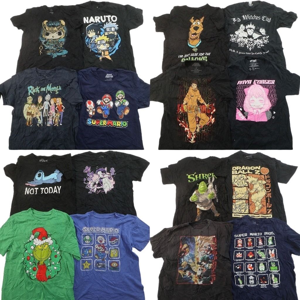 古着卸 まとめ売り キャラクター Tシャツ 16枚セット ( メンズ M