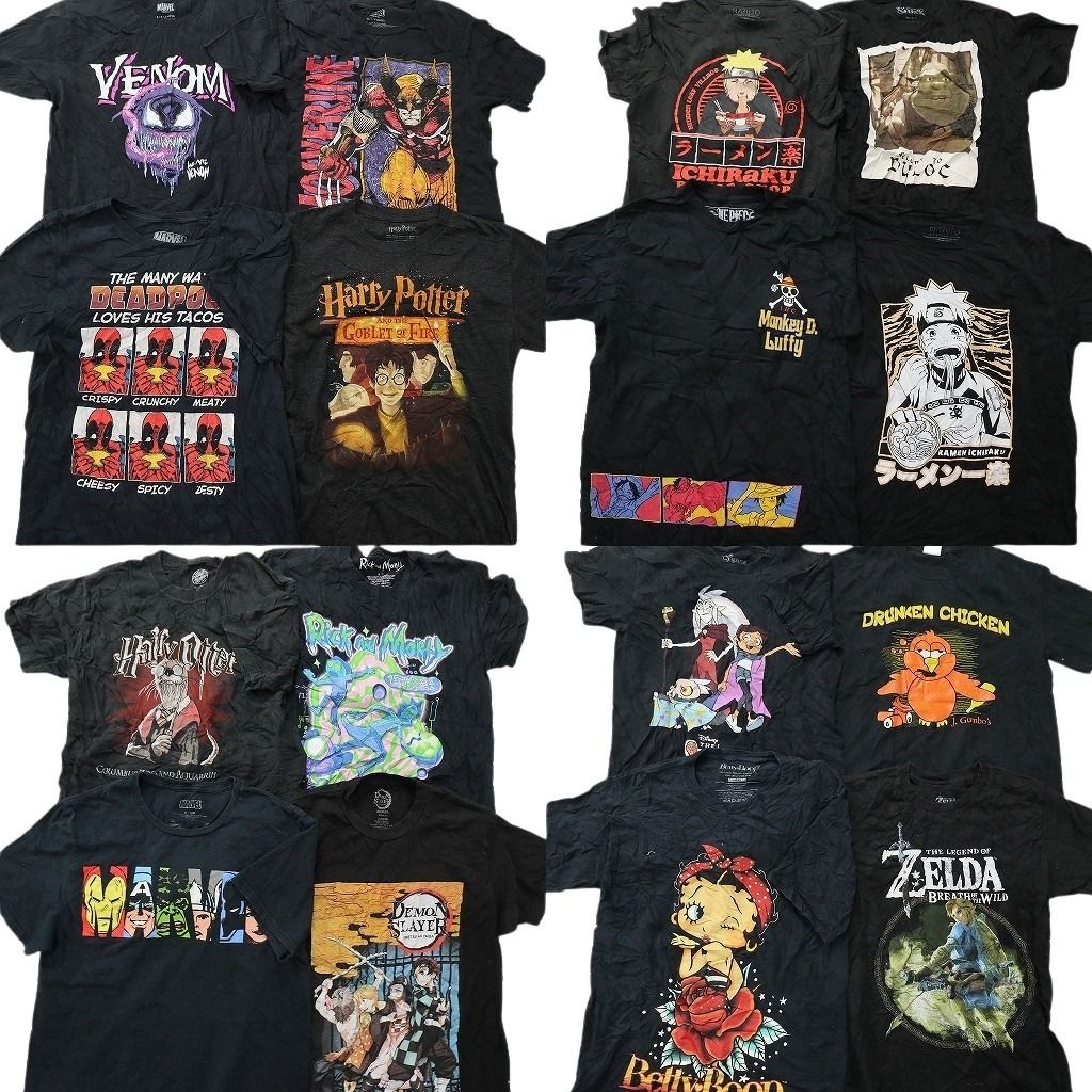 古着卸 まとめ売り キャラクター Tシャツ 16枚セット ( メンズ S