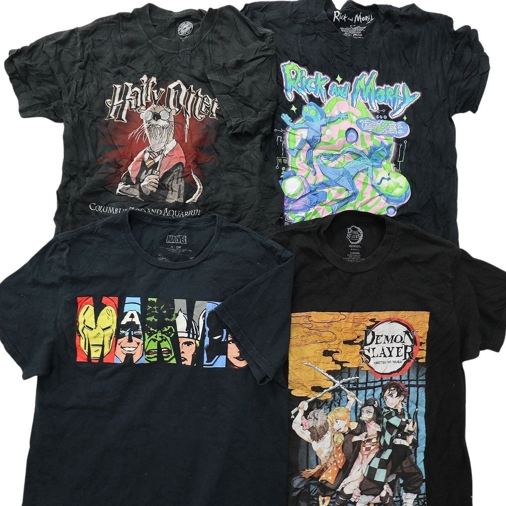 古着卸 まとめ売り キャラクター Tシャツ 16枚セット ( メンズ S ) ゼルダの伝説 鬼滅の刃 ナルト  ワンピース 中古 古着 NF7381 古着卸 まとめ売り キャラクター Tシャツ 16枚セット ( メンズ S