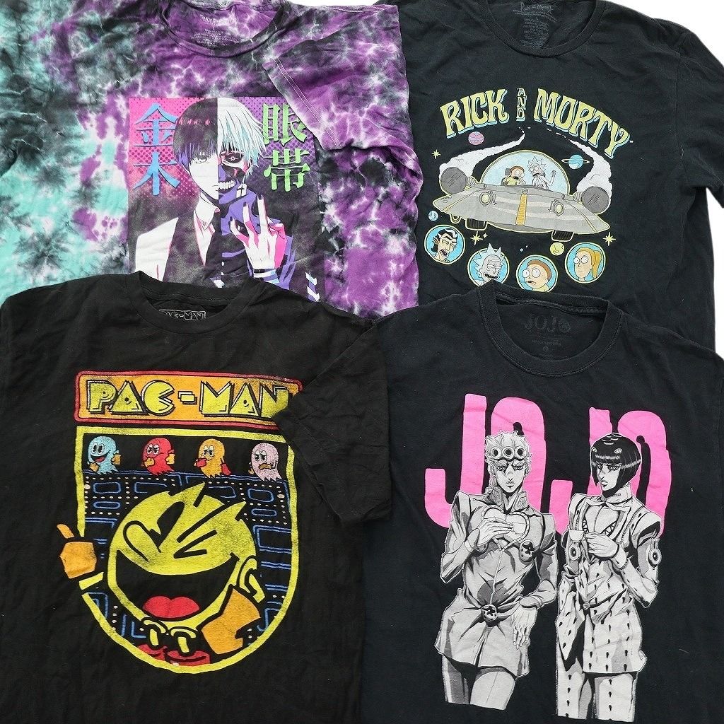 古着卸 まとめ売り キャラクター Tシャツ 14枚セット ( メンズ Ｓ ) 総柄 スポンジボブ 鬼滅の刃 マーベル ナルト 中古 古着 NF9014 古着卸 まとめ売り キャラクター Tシャツ 16枚セット ( メンズ L