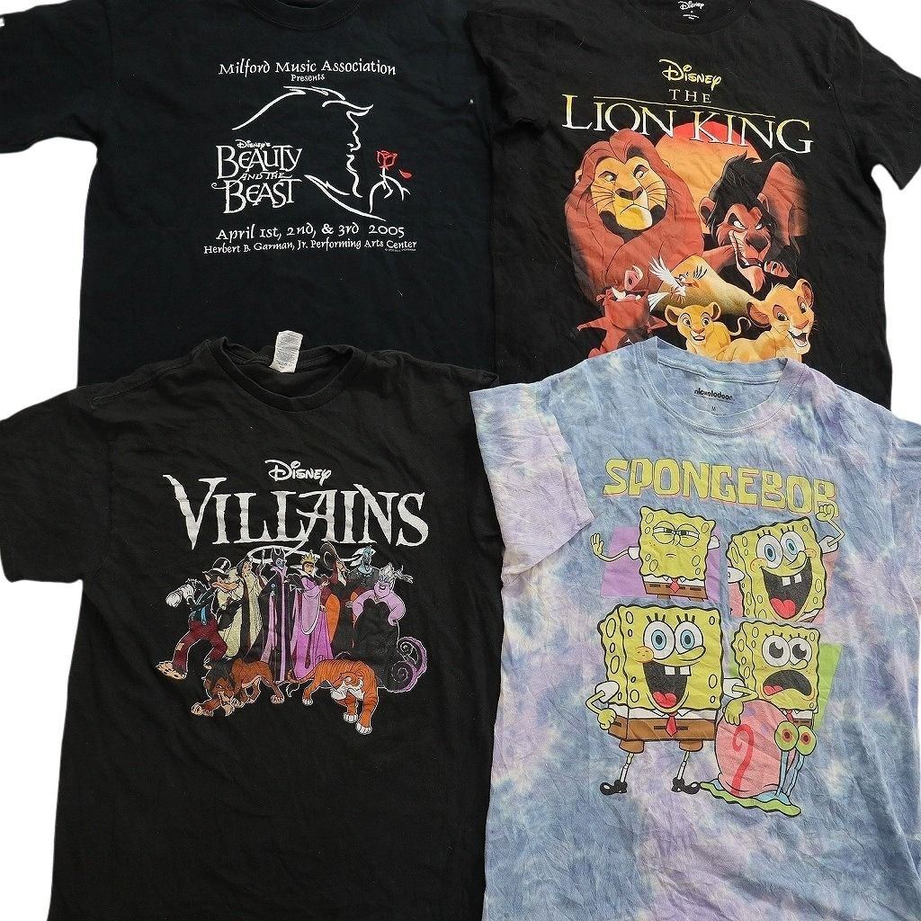 古着卸 まとめ売り キャラクター Tシャツ 16枚セット ( メンズ M ) スポンジボブ マーベル ディズニー ハンターハンター 中古 古着 NF7432 古着卸 まとめ売り キャラクター Tシャツ 16枚セット ( メンズ M
