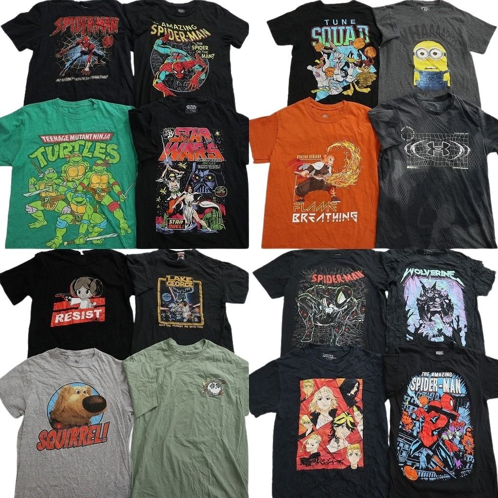 古着卸 まとめ売り キャラクター Tシャツ 16枚セット ( メンズ S