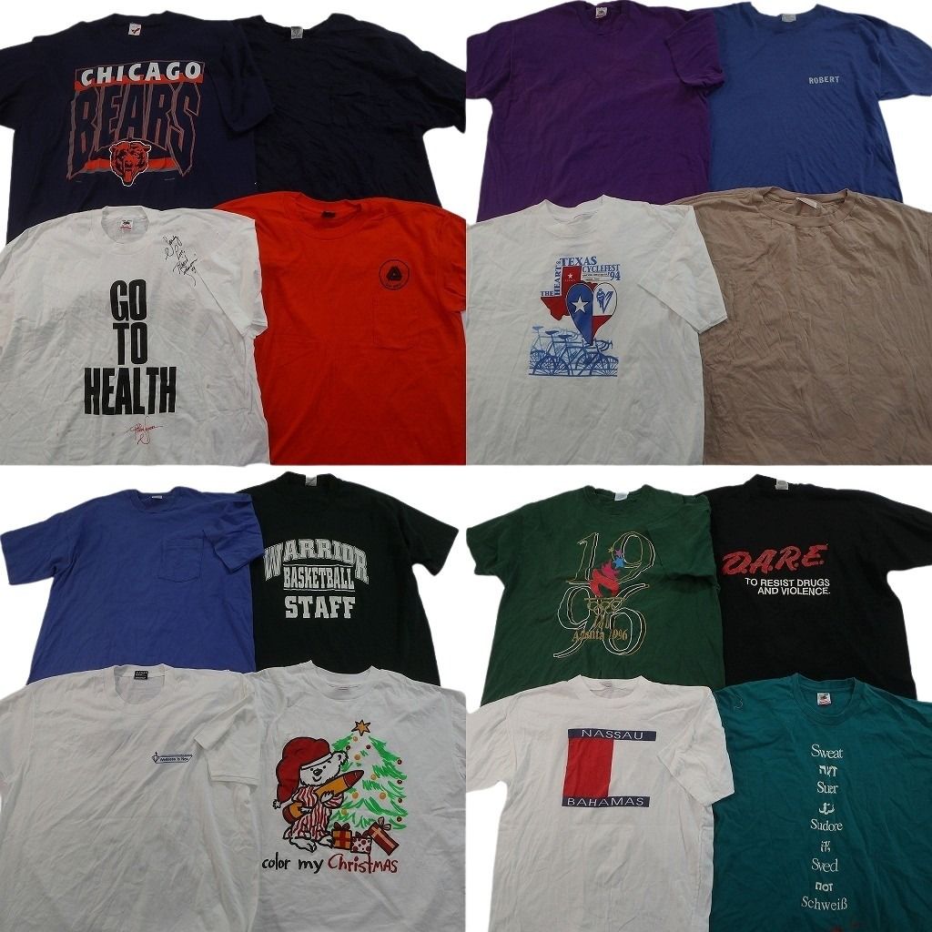 古着卸 まとめ売り ヴィンテージ シングルステッチ Tシャツ 16枚セット ( メンズ 2XL/3XL/4XL ) フルーツオブザルーム 中古 古着 NF7459