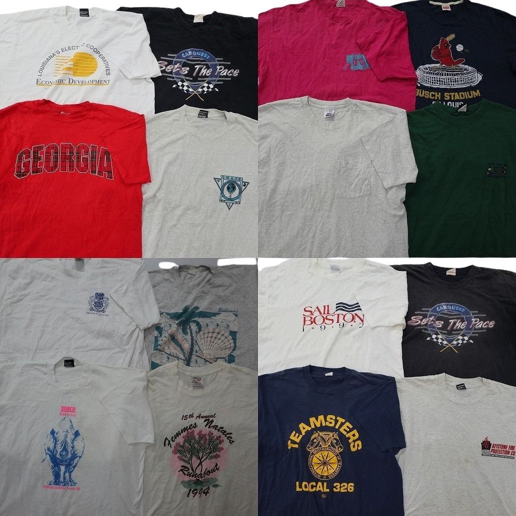 古着卸 まとめ売り ヴィンテージ シングルステッチ Tシャツ 16枚セット ( メンズ XL ) フルーツオブザルーム ヘインズ 中古 古着 NF7465