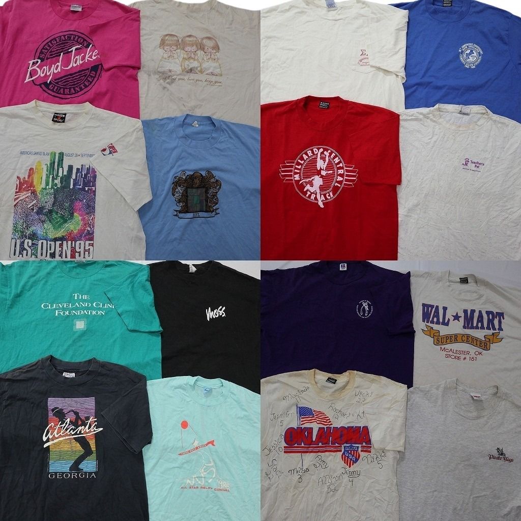 古着卸 まとめ売り ヴィンテージ シングルステッチ Tシャツ 16枚セット ( メンズ XL ) フルーツオブザルーム ヘインズ 中古 古着 NF7466
