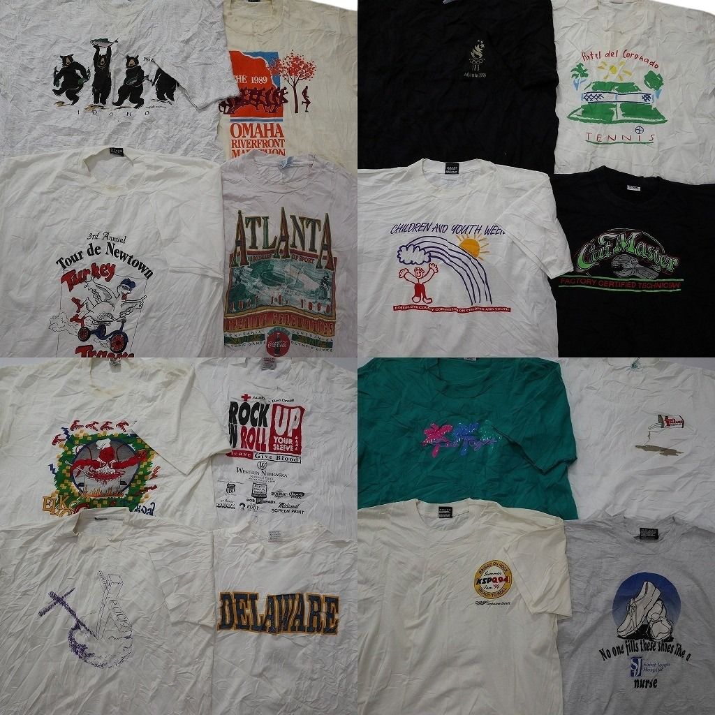 古着卸 まとめ売り ヴィンテージ シングルステッチ Tシャツ 16枚セット ( メンズ XL ) フルーツオブザルーム ヘインズ 中古 古着 NF7471